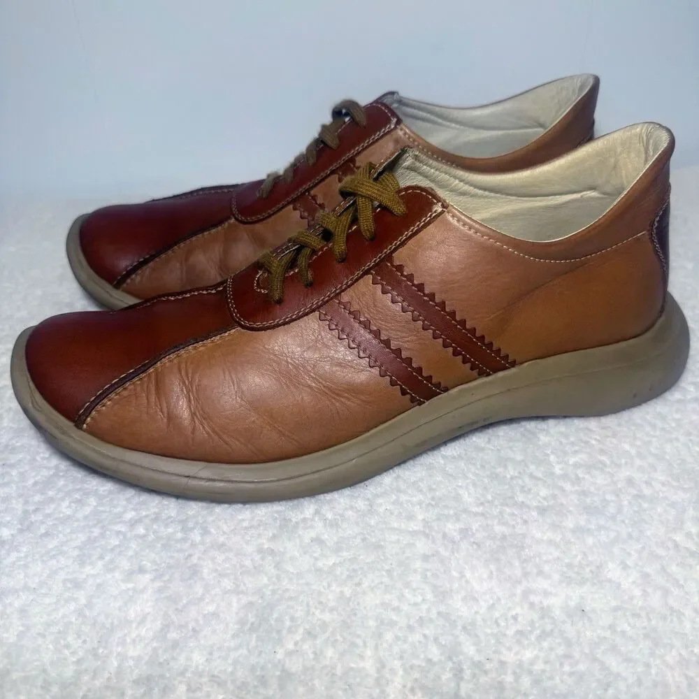 Kenneth Cole Reaction 2 Tone Brown Leather Lace Up Casual Men's Shoes Size 12
